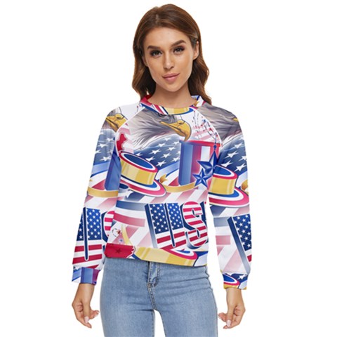 United States Of America Usa  Images Independence Day Women s Long Sleeve Raglan T-shirt by Ket1n9