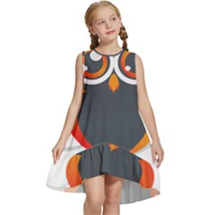 Owl Logo Kids  Frill Swing Dress by Ket1n9