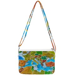 World Map Double Gusset Crossbody Bag by Ket1n9