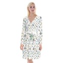 Insect Animal Pattern Long Sleeve Velvet Front Wrap Dress View1