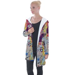 Graffiti-mural-street-art-painting Longline Hooded Cardigan by Ket1n9