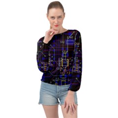 Technology Circuit Board Layout Banded Bottom Chiffon Top by Ket1n9