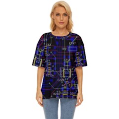 Technology Circuit Board Layout Oversized Basic T-shirt by Ket1n9