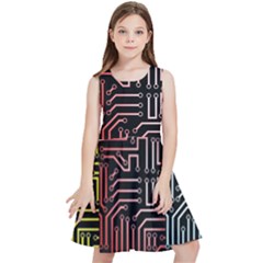 Circuit Board Seamless Patterns Set Kids  Skater Dress by Ket1n9