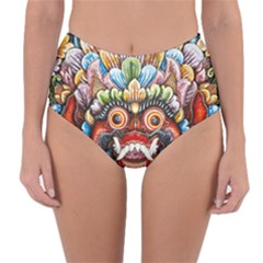 Wood Sculpture Bali Logo Reversible High-waist Bikini Bottoms by Ket1n9