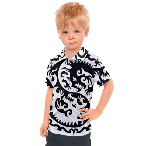 Ying Yang Tattoo Kids  Polo T-shirt by Ket1n9