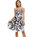 Ying Yang Tattoo Sleeveless Tie Front Chiffon Dress View1
