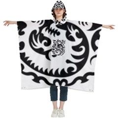 Ying Yang Tattoo Women s Hooded Rain Ponchos by Ket1n9