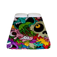 Crazy Illustrations & Funky Monster Pattern Fitted Sheet (full/ Double Size) by Ket1n9