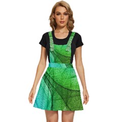 Sunlight Filtering Through Transparent Leaves Green Blue Apron Dress by Ket1n9