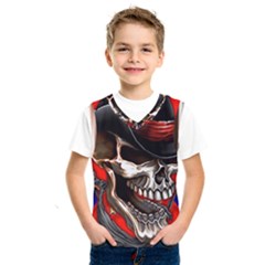 Confederate Flag Usa America United States Csa Civil War Rebel Dixie Military Poster Skull Kids  Basketball Tank Top by Ket1n9