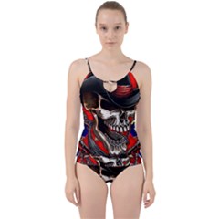 Confederate Flag Usa America United States Csa Civil War Rebel Dixie Military Poster Skull Cut Out Top Tankini Set by Ket1n9