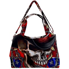 Confederate Flag Usa America United States Csa Civil War Rebel Dixie Military Poster Skull Double Compartment Shoulder Bag by Ket1n9