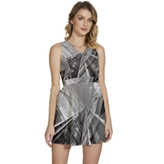 Architecture-skyscraper Sleeveless High Waist Mini Dress by Ket1n9