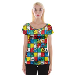 Snakes And Ladders Cap Sleeve Top by Ket1n9