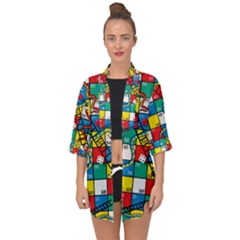 Snakes And Ladders Open Front Chiffon Kimono by Ket1n9