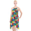 Snakes And Ladders High-Low Halter Chiffon Dress  View1