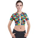 Snakes And Ladders Short Sleeve Cropped Jacket View1