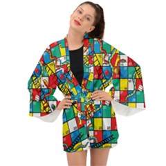 Snakes And Ladders Long Sleeve Kimono by Ket1n9