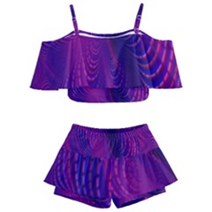 Abstract-fantastic-fractal-gradient Kids  Off Shoulder Skirt Bikini by Ket1n9