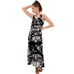 Neurons-brain-cells-brain-structure V-neck Chiffon Maxi Dress by Ket1n9