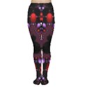 Fractal Red Violet Symmetric Spheres On Black Tights View1