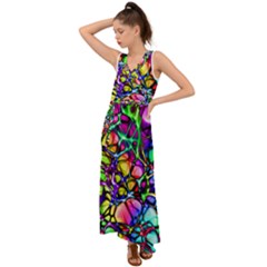 Network-nerves-nervous-system-line V-neck Chiffon Maxi Dress by Ket1n9