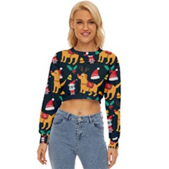 Funny Christmas Pattern Background Lightweight Long Sleeve Sweatshirt by Ket1n9