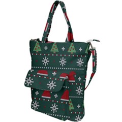 Beautiful Knitted Christmas Pattern Shoulder Tote Bag by Ket1n9