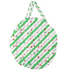 Christmas Paper Stars Pattern Texture Background Colorful Colors Seamless Giant Round Zipper Tote by Ket1n9