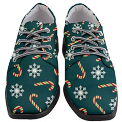 Christmas Seamless Pattern With Candies Snowflakes Women Heeled Oxford Shoes by Ket1n9