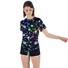 Christmas Star Gloss Lights Light Asymmetrical Short Sleeve Sports T-shirt by Ket1n9