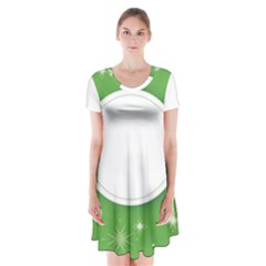 Christmas-bauble-ball Short Sleeve V-neck Flare Dress by Ket1n9