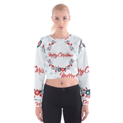 Merry-christmas-christmas-greeting Cropped Sweatshirt by Ket1n9