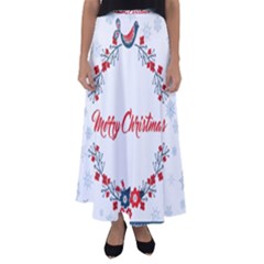 Merry-christmas-christmas-greeting Flared Maxi Skirt by Ket1n9