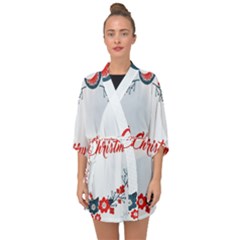 Merry-christmas-christmas-greeting Half Sleeve Chiffon Kimono by Ket1n9