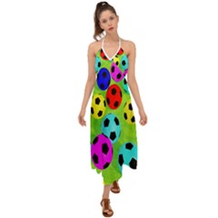 Balls Colors Halter Tie Back Dress  by Ket1n9