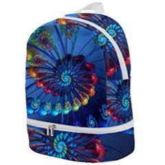 Top Peacock Feathers Zip Bottom Backpack by Ket1n9