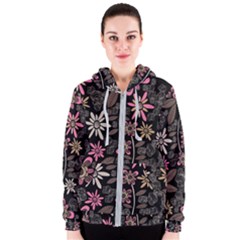 Flower Art Pattern Women s Zipper Hoodie by Ket1n9