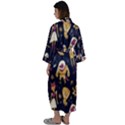 Alien Surface Pattern Maxi Satin Kimono View2