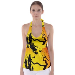 Halloween Night Terrors Tie Back Tankini Top by Ket1n9