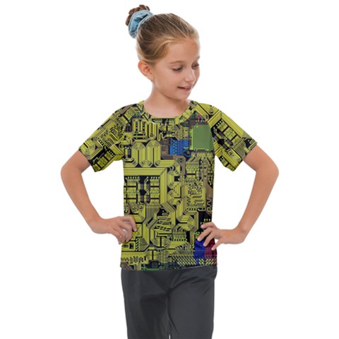 Technology Circuit Board Kids  Mesh Piece T-shirt by Ket1n9