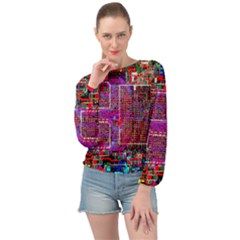 Technology Circuit Board Layout Pattern Banded Bottom Chiffon Top by Ket1n9