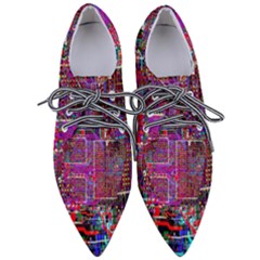 Technology Circuit Board Layout Pattern Pointed Oxford Shoes by Ket1n9