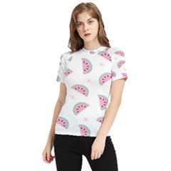 Watermelon Wallpapers  Creative Illustration And Patterns Women s Short Sleeve Rash Guard by Ket1n9