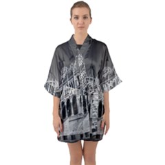 Architecture-parliament-landmark Half Sleeve Satin Kimono  by Ket1n9