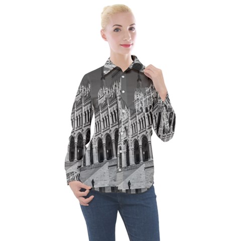 Architecture-parliament-landmark Women s Long Sleeve Pocket Shirt by Ket1n9