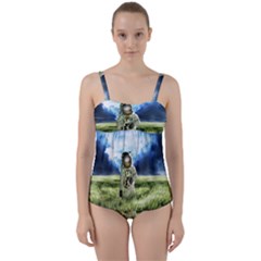 Astronaut Twist Front Tankini Set by Ket1n9