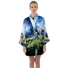 Astronaut Long Sleeve Satin Kimono by Ket1n9