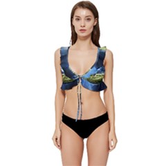 Astronaut Low Cut Ruffle Edge Bikini Top by Ket1n9